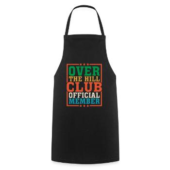 Over The Hill Club Official Member 6 - Cooking Apron - black - Front - AI Model Male 185 dark (185cm)