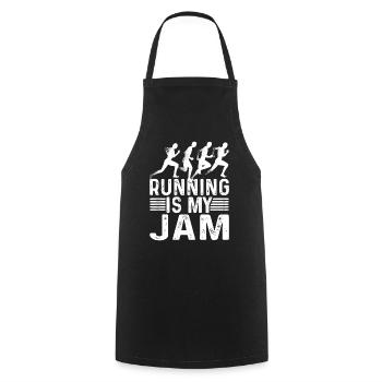 Running Is My Jam 6 - Cooking Apron - black - Front - AI Model Male 185 dark (185cm)