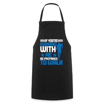 If you're running with me, be prepared to walk 4 - Cooking Apron - black - Front - AI Model Male 185 dark (185cm)