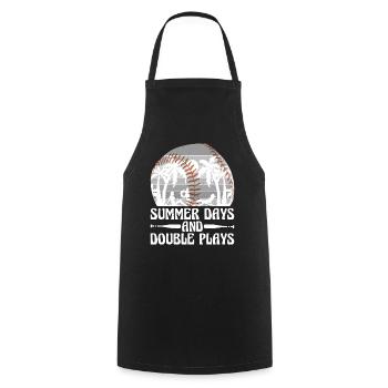 Summer Days And Double Plays 4 - Cooking Apron - black - Front - AI Model Male 185 dark (185cm)