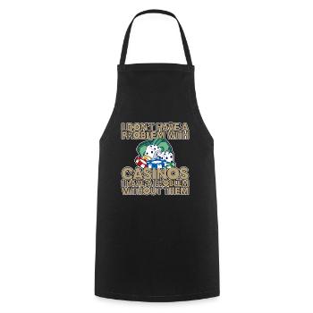 Je n’ai pas de problème avec les casinos 4 - Tablier de cuisine - noir - Devant - AI Model Male 185 dark (185cm)