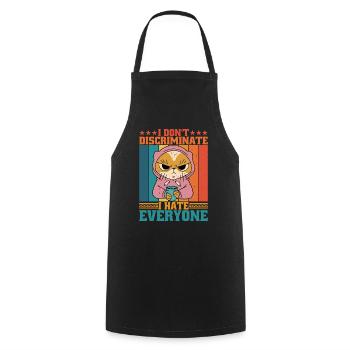 I Don't Discriminate I Hate Everyone 16 - Cooking Apron - black - Front - AI Model Male 185 dark (185cm)