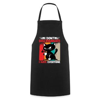 I Don't Discriminate I Hate Everyone 17 - Cooking Apron - black - Front - AI Model Male 185 dark (185cm)