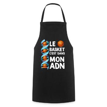 Basket C'est Mon ADN Cadeau Homme Femme Enfant - Tablier de cuisine - noir - Devant - AI Model Male 185 dark (185cm)
