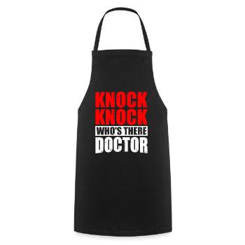 Knock Knock Who's There Doctor 9 - Cooking Apron - black - Front - AI Model Male 185 dark (185cm)