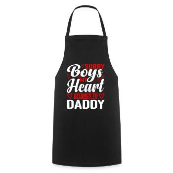 Désolé les garçons, mon cœur appartient à papa 4 - Tablier de cuisine - noir - Devant - AI Model Male 185 dark (185cm)
