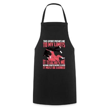 This Sport Pushes Me To My Limits 2 - Cooking Apron - black - Front - AI Model Male 185 dark (185cm)