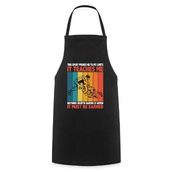 This Sport Pushes Me To My Limits - Cooking Apron - black - Front - AI Model Male 185 dark (185cm)