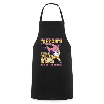This Sport Pushes Me To My Limits 3 - Cooking Apron - black - Front - AI Model Male 185 dark (185cm)