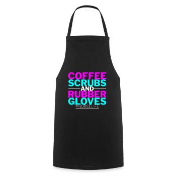 Coffee Scrubs And Rubber Gloves #nurselife 2 - Cooking Apron - black - Front - AI Model Male 185 dark (185cm)