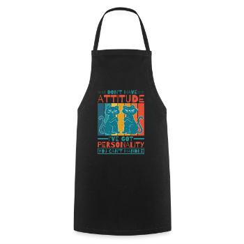 Je n’ai pas d’attitude 6 - Tablier de cuisine - noir - Devant - AI Model Male 185 dark (185cm)