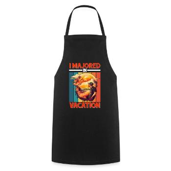 I Majored In Vacation 12 - Cooking Apron - black - Front - AI Model Male 185 dark (185cm)