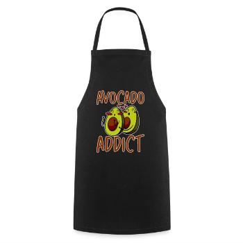 Accro à l’avocat 4 - Tablier de cuisine - noir - Devant - AI Model Male 185 dark (185cm)