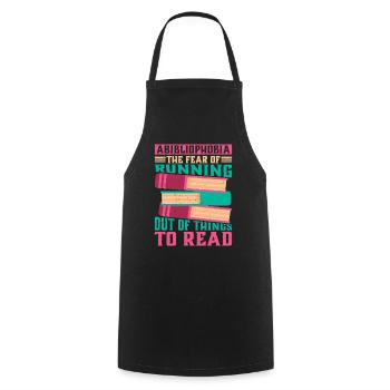 Abibliophobia, Running Out Of Things To Read 2 - Cooking Apron - black - Front - AI Model Male 185 dark (185cm)