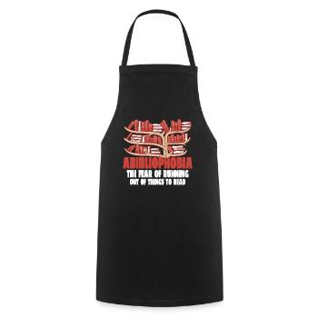 Abibliophobia, Running Out Of Things To Read 3 - Cooking Apron - black - Front - AI Model Male 185 dark (185cm)