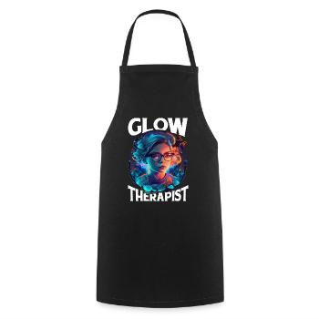Glow Therapist 5 - Cooking Apron - black - Front - AI Model Male 185 dark (185cm)