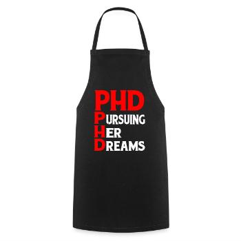Ph.D. Poursuivre ses rêves 8 - Tablier de cuisine - noir - Devant - AI Model Male 185 dark (185cm)