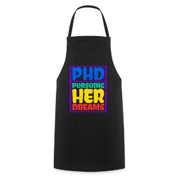 Phd Pursuing Her Dreams 7 - Cooking Apron - black - Front - AI Model Male 185 dark (185cm)