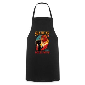 Soleil et sucettes 5 - Tablier de cuisine - noir - Devant - AI Model Male 185 dark (185cm)