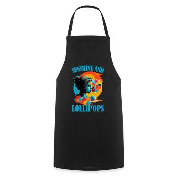 Soleil et sucettes 6 - Tablier de cuisine - noir - Devant - AI Model Male 185 dark (185cm)