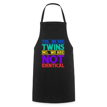 Yes, We Are Twins, No, We Are Not Identical 10 - Cooking Apron - black - Front - AI Model Male 185 dark (185cm)