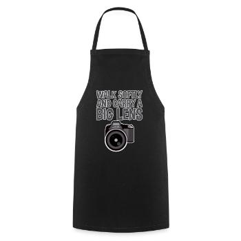 Walk Softly And Carry A Big Lens 2 - Cooking Apron - black - Front - AI Model Male 185 dark (185cm)