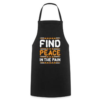 Trouver la paix dans la douleur 13 - Tablier de cuisine - noir - Devant - AI Model Male 185 dark (185cm)