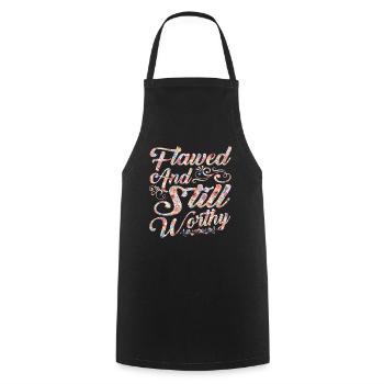 Flawed And Still Worthy 5 - Cooking Apron - black - Front - AI Model Male 185 dark (185cm)