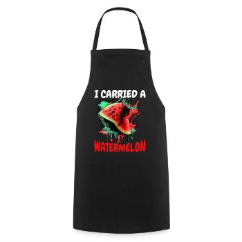 J’ai porté une pastèque 15 - Tablier de cuisine - noir - Devant - AI Model Male 185 dark (185cm)