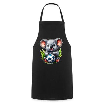 Mignon koala australien avec ballon de football - Tablier de cuisine - noir - Devant - AI Model Male 185 dark (185cm)