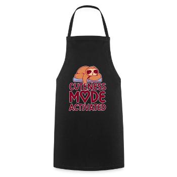 Cuteness Mode Activated 2 - Cooking Apron - black - Front - AI Model Male 185 dark (185cm)