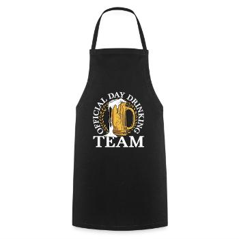 Équipe officielle de consommation d’alcool 3 - Tablier de cuisine - noir - Devant - AI Model Male 185 dark (185cm)