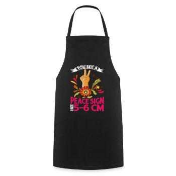 You See A Peace Sign, I See 5-6 Cm - Cooking Apron - black - Front - AI Model Male 185 dark (185cm)