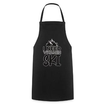 I Need Vitamin Ski 2 - Cooking Apron - black - Front - AI Model Male 185 dark (185cm)