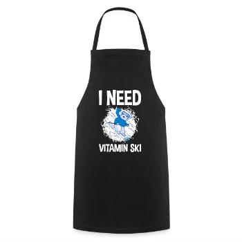 I Need Vitamin Ski 4 - Cooking Apron - black - Front - AI Model Male 185 dark (185cm)