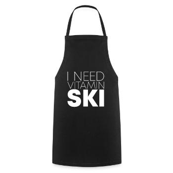 I Need Vitamin Ski - Cooking Apron - black - Front - AI Model Male 185 dark (185cm)