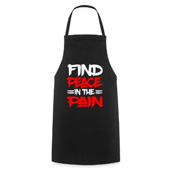 Trouver la paix dans la douleur 16 - Tablier de cuisine - noir - Devant - AI Model Male 185 dark (185cm)