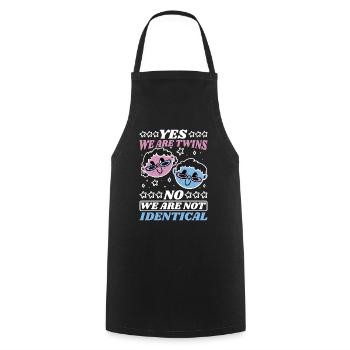 Yes, We Are Twins, No, We Are Not Identical 15 - Cooking Apron - black - Front - AI Model Male 185 dark (185cm)
