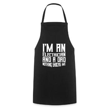 Je suis électricien et papa Rien ne me choque - Tablier de cuisine - noir - Devant - AI Model Male 185 dark (185cm)