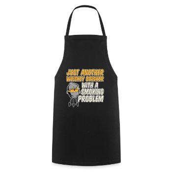 Just Another Whiskey Drinker With Smoking Problem2 - Cooking Apron - black - Front - AI Model Male 185 dark (185cm)