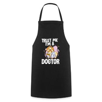 Trust Me I'm A Dogtor 4 - Kochschürze - Schwarz - Vorne - AI Model Male 185 dark (185cm)