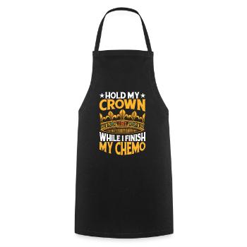 Tenez ma couronne pendant que je termine ma chimio 69 - Tablier de cuisine - noir - Devant - AI Model Male 185 dark (185cm)