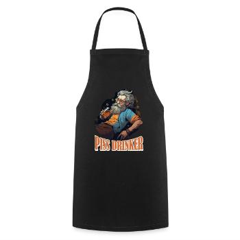 Piss Drinker 38 - Kochschürze - Schwarz - Vorne - AI Model Male 185 dark (185cm)
