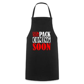Six Pack Coming Soon 59 - Kochschürze - Schwarz - Vorne - AI Model Male 185 dark (185cm)
