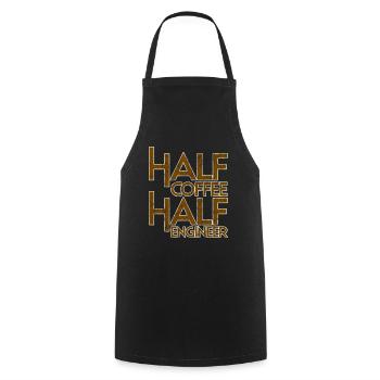 Half Coffee Half Engineer 3 - Cooking Apron - black - Front - AI Model Male 185 dark (185cm)