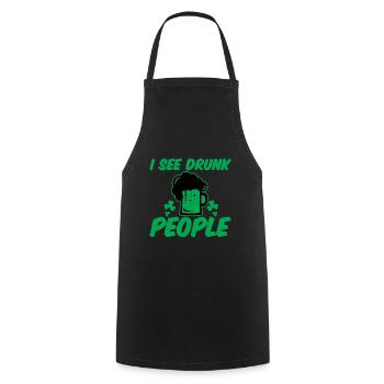 I See Drunk People 2 - Cooking Apron - black - Front - AI Model Male 185 dark (185cm)