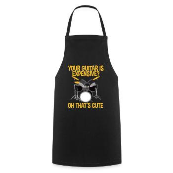 Your Guitar Is Expensive, Oh That's Cute 2 - Cooking Apron - black - Front - AI Model Male 185 dark (185cm)