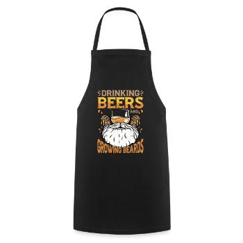 Boire des bières et faire pousser la barbe - Tablier de cuisine - noir - Devant - AI Model Male 185 dark (185cm)