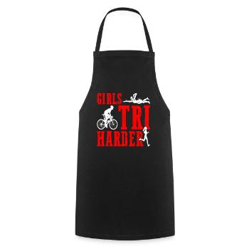Girls Tri Harder 5 - Cooking Apron - black - Front - AI Model Male 185 dark (185cm)