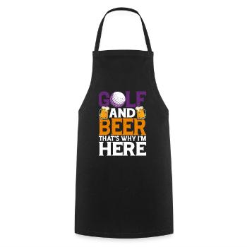 Golf And Beer That's Why I'm Here 3 - Cooking Apron - black - Front - AI Model Male 185 dark (185cm)